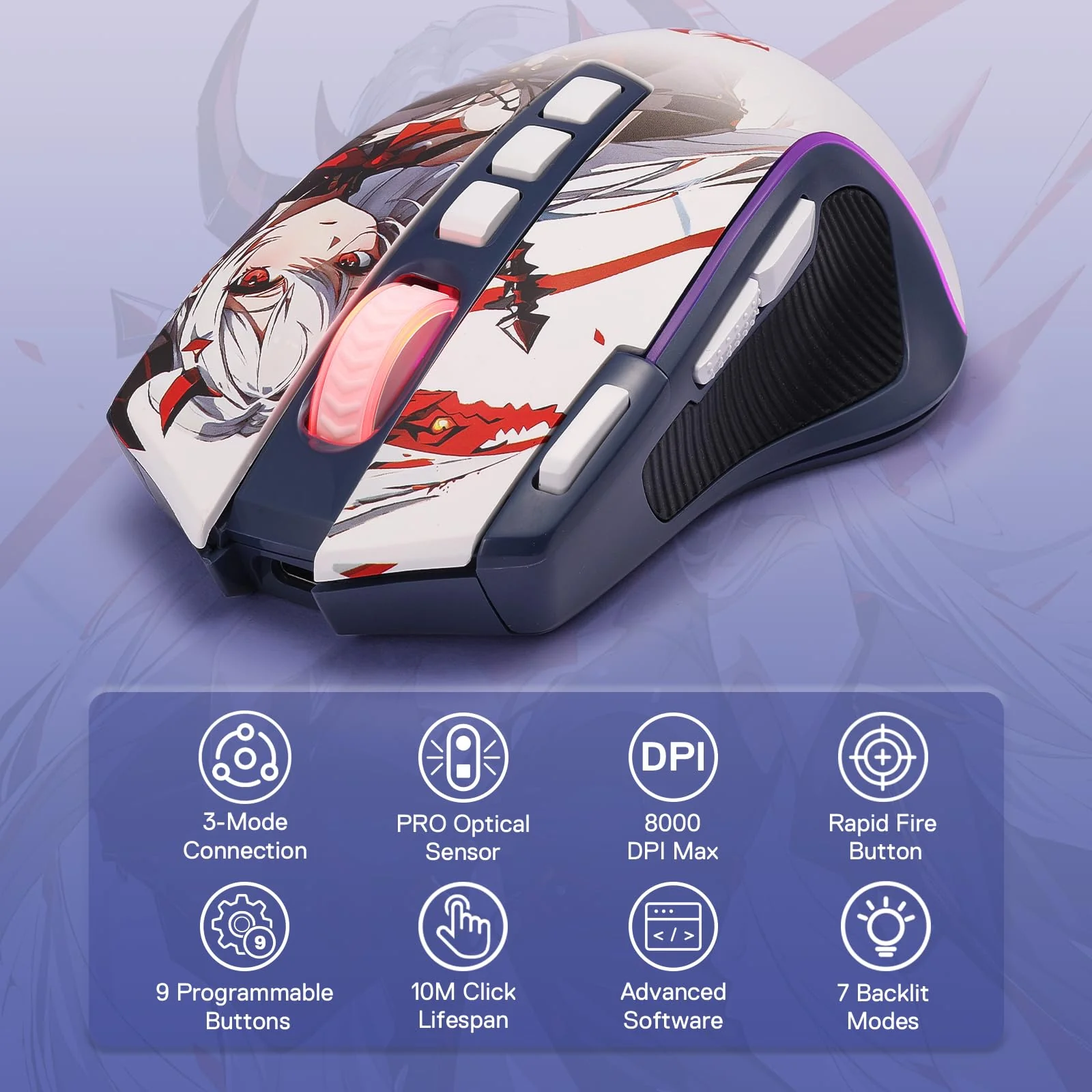 ARTEMIS K719 PRO Keyboard & PREDATOR M612 PRO Mouse Anime Combo - Image 12