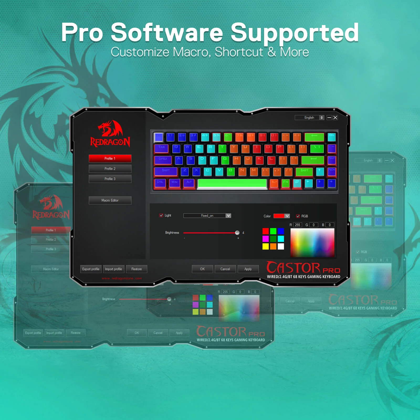 (Open-box) CASTOR K631 PRO 65% Mint Wireless Keyboard - Image 9