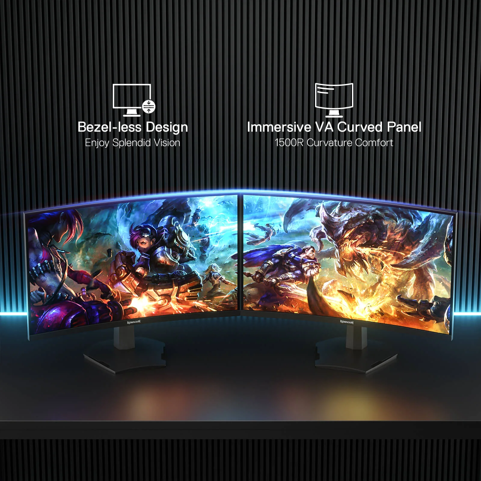 CORAL 27" 144hz/165HZ Curve Gaming Monitor - Image 2