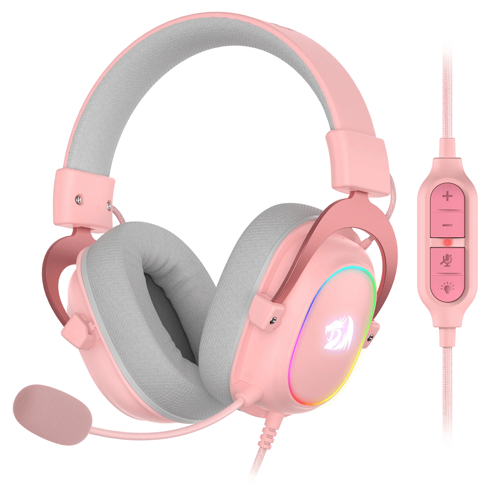 H510 ZEUS-X Cute Gaming Headphone with Mic (Pink Color) - Image 6