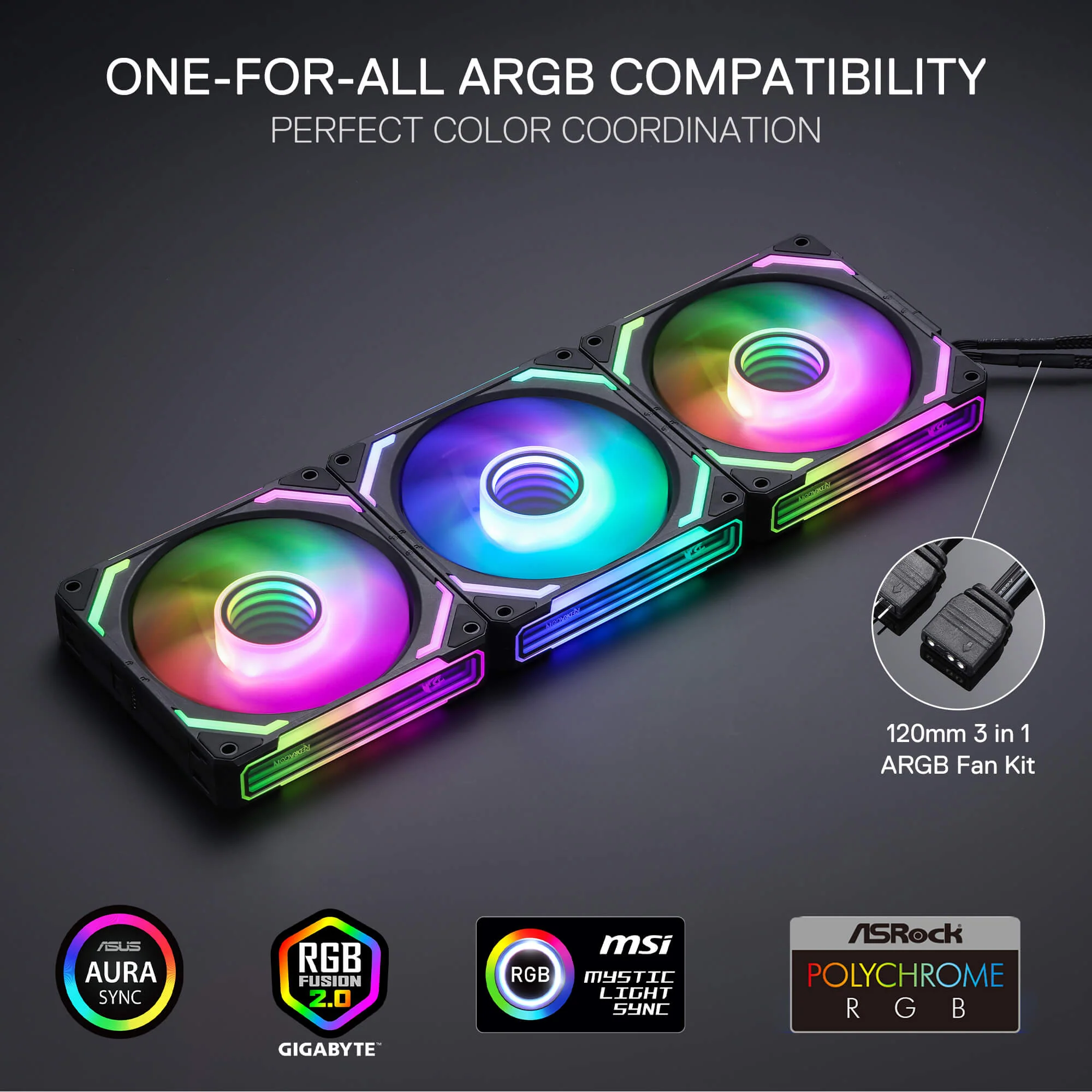 (Open-box) GCF012 Standard 120mm ARGB PC Case Fan - Image 3