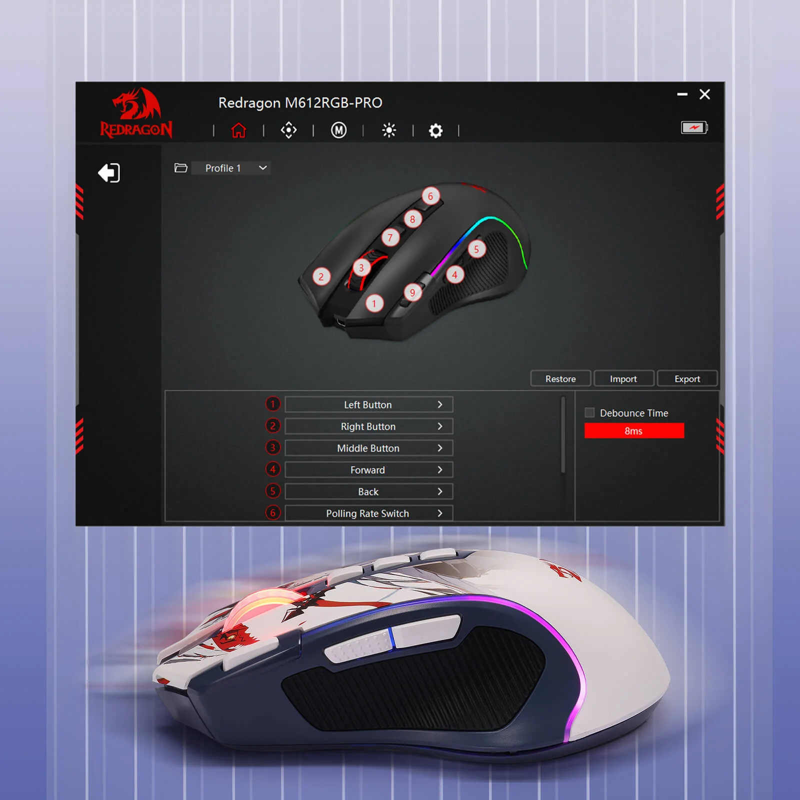PREDATOR M612 PRO Anime Gaming Mouse - Image 9