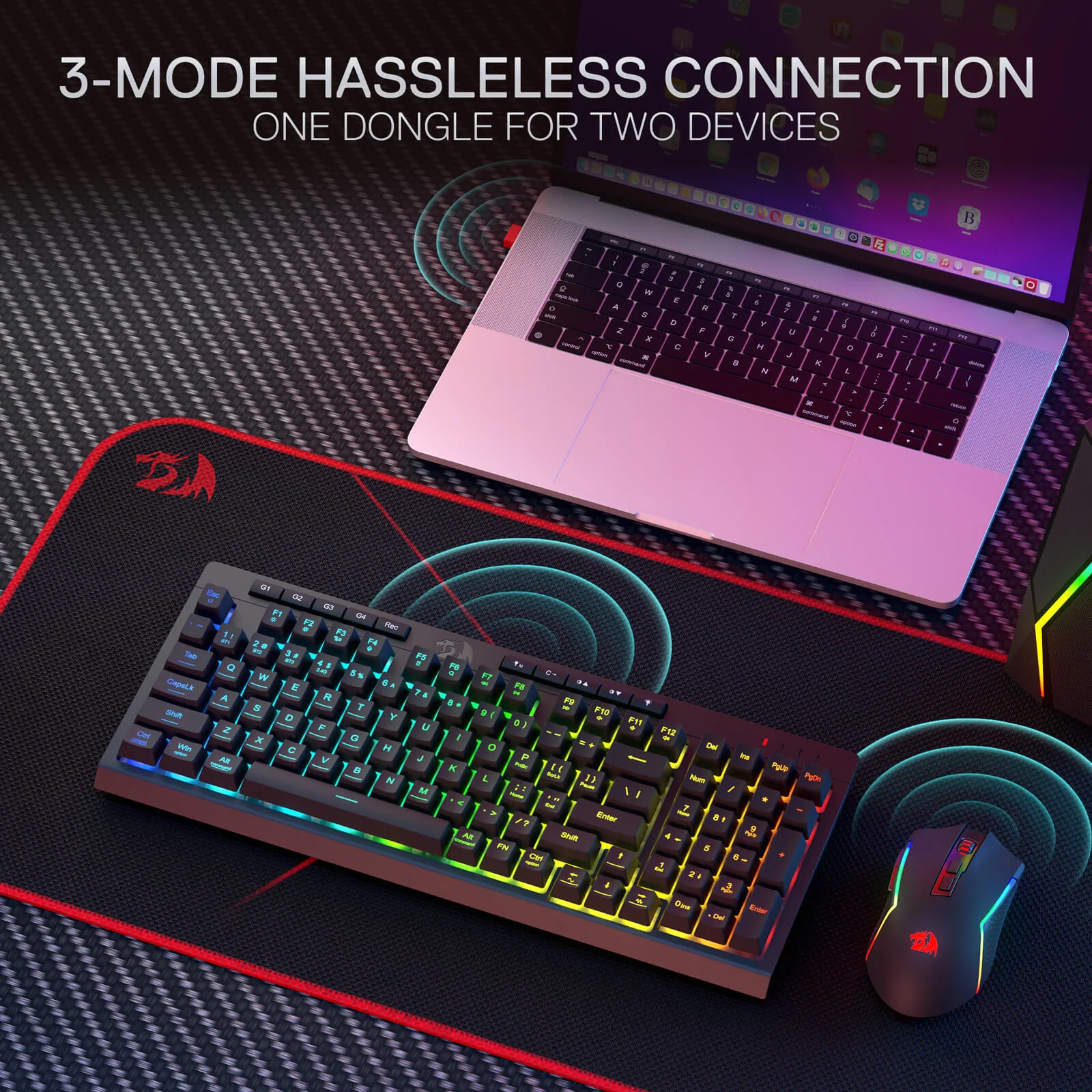 (Open-box) RYLO PRO S142 Membrane Keyboard & Mouse Tri-Mode Combo - Image 6